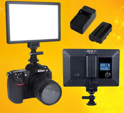 Portable Bi-Color Slim LED Light + Battery + Charger | With LCD Display!