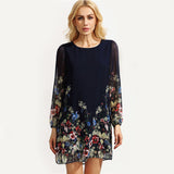 Casual Dark Floral Dress